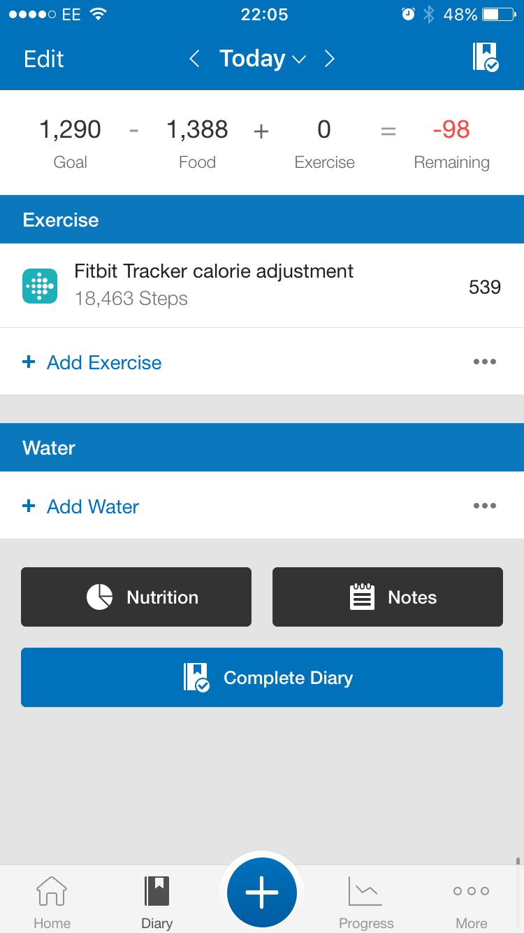 fitbit and myfitnesspal sync