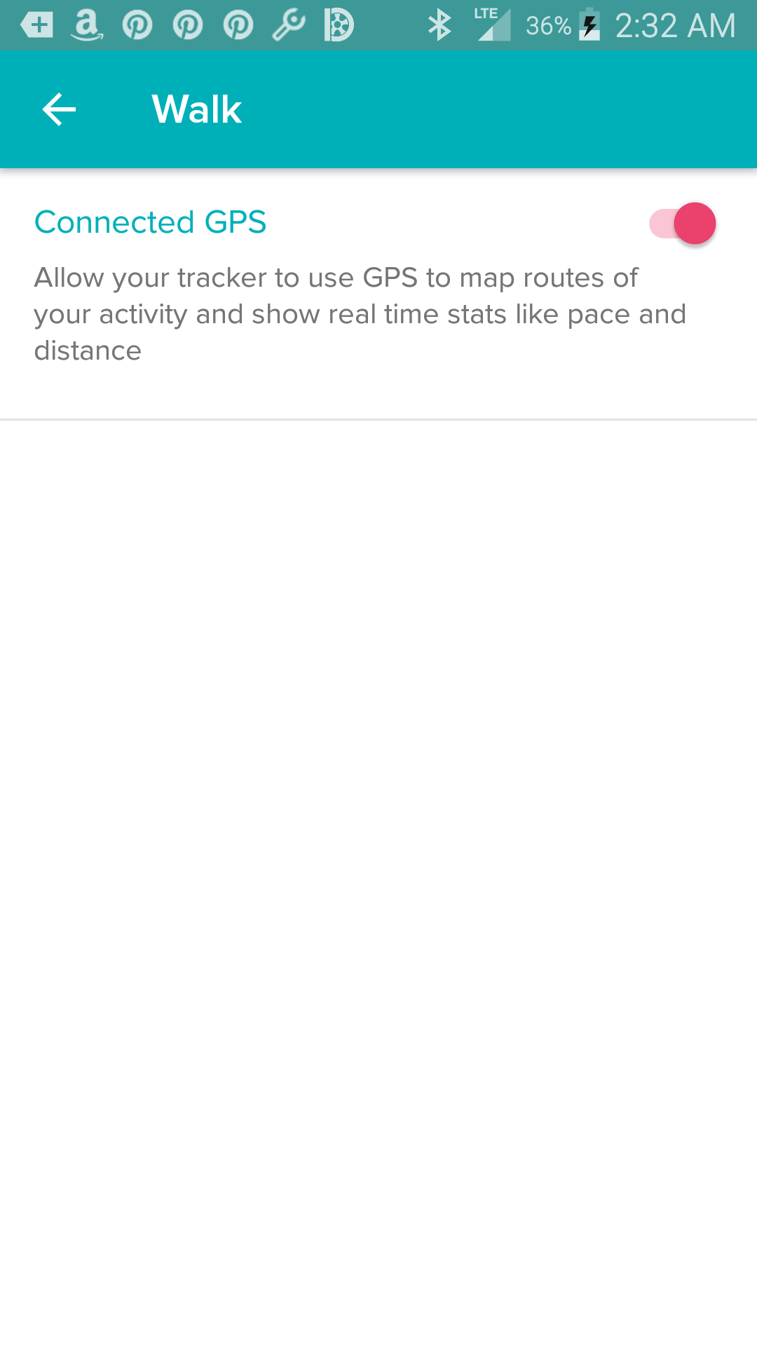 fitbit says connected gps is running