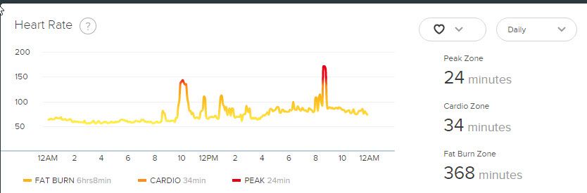 Heart rate chart zones not showing the horizontal ... - Fitbit Community