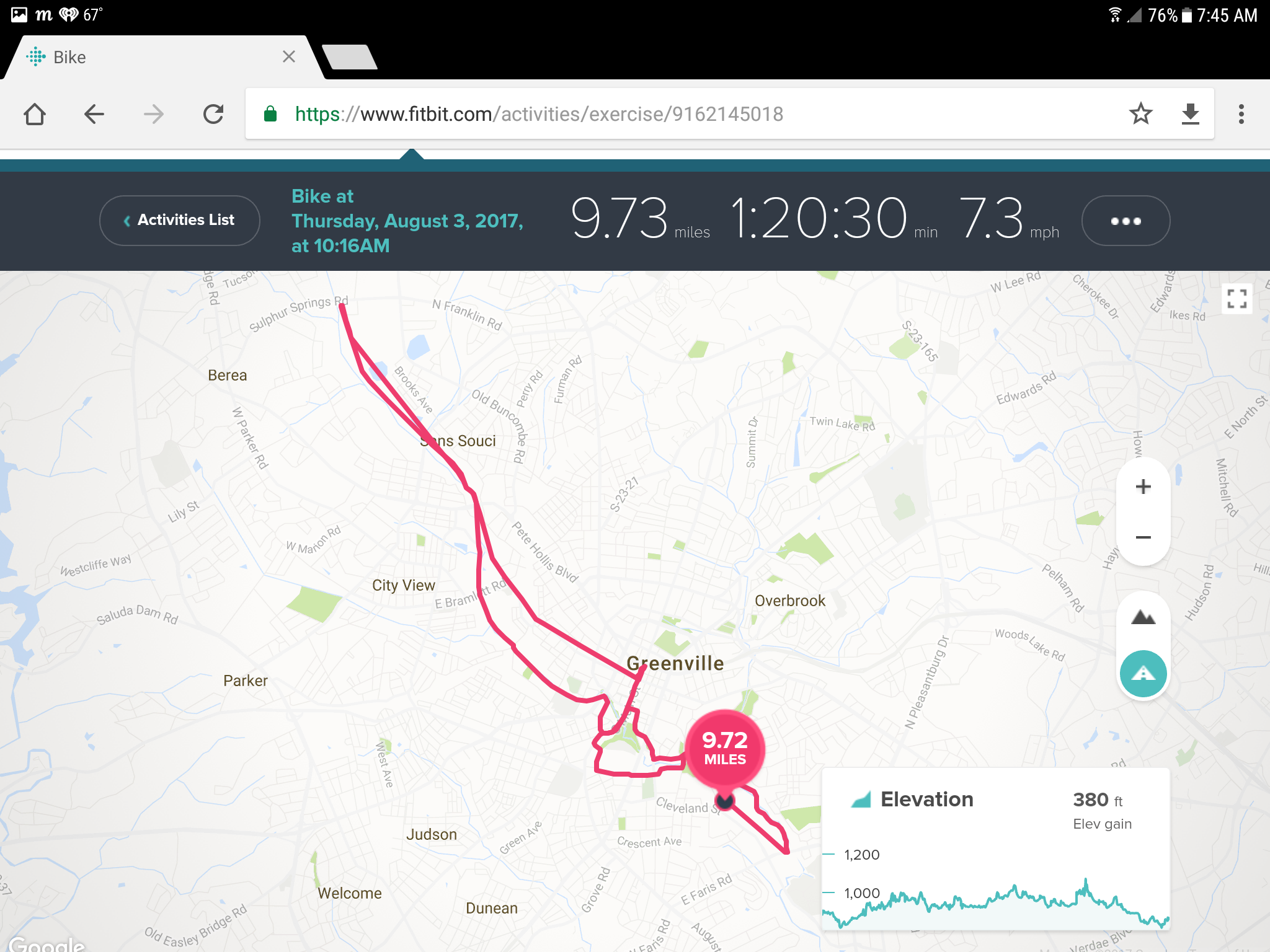 map bike ride distance