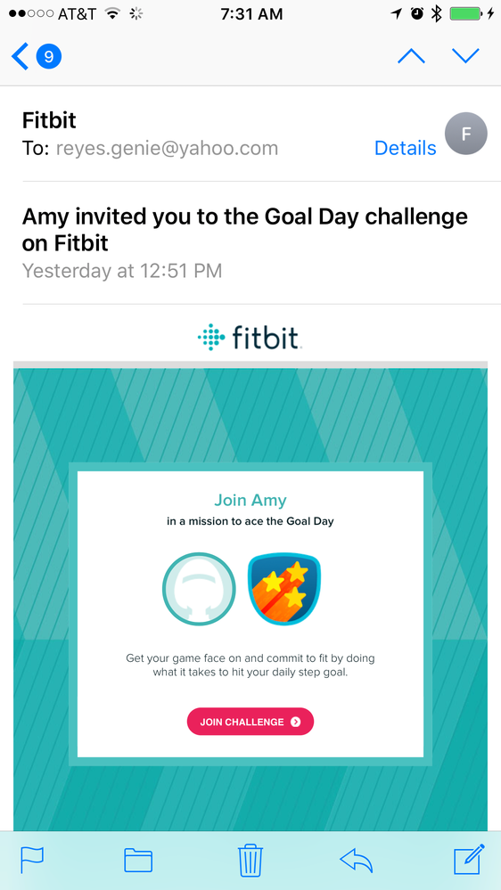 This is the email from my friend to join Challenge