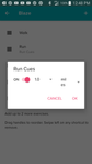 Run options for the Blaze, Note GPS is turned off from the tracker.