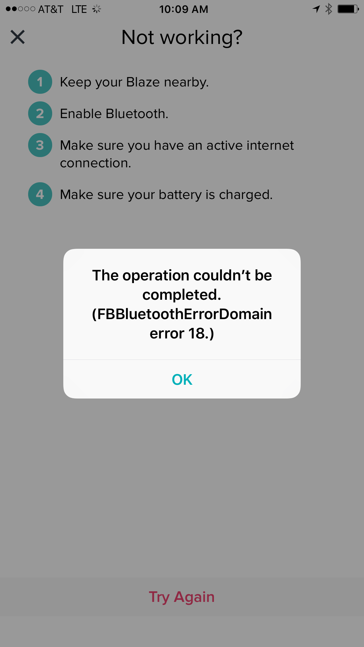 Resolved FBBluetoothErrorDomain error 18 Fitbit Community