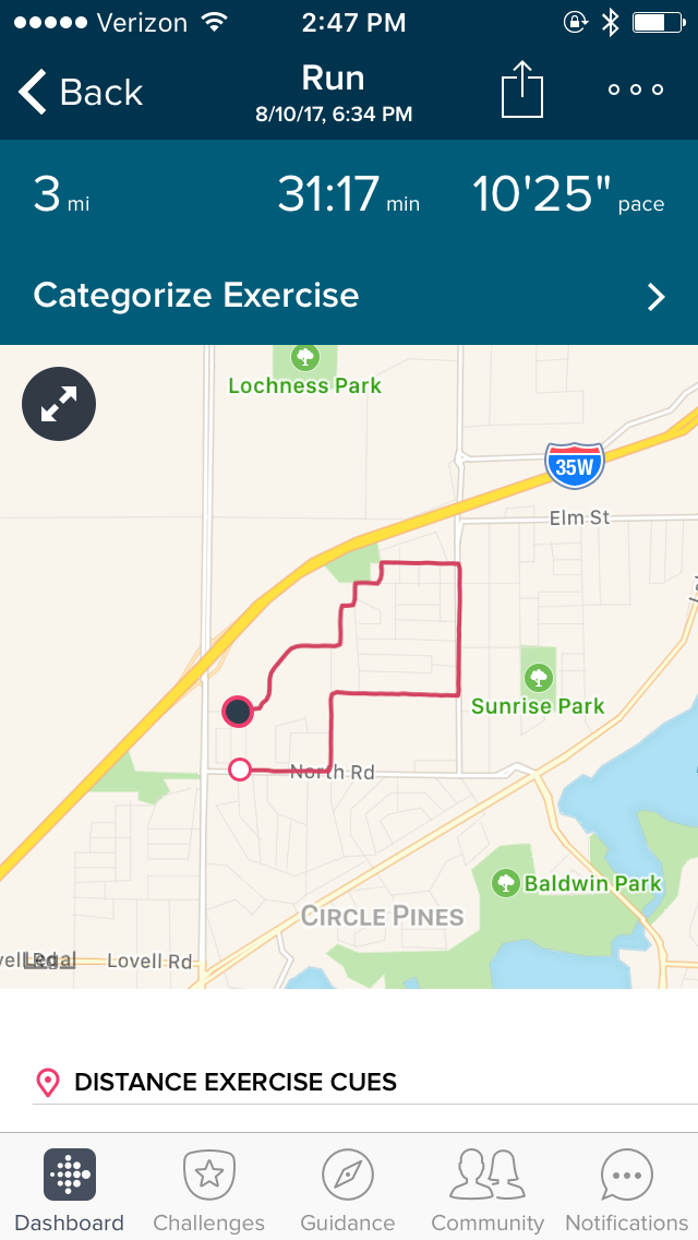 Fitbit best sale run map