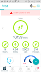 The app wants location services on