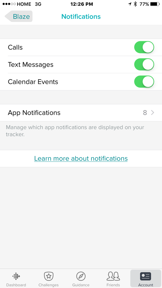 Fitbit discount blaze notifications
