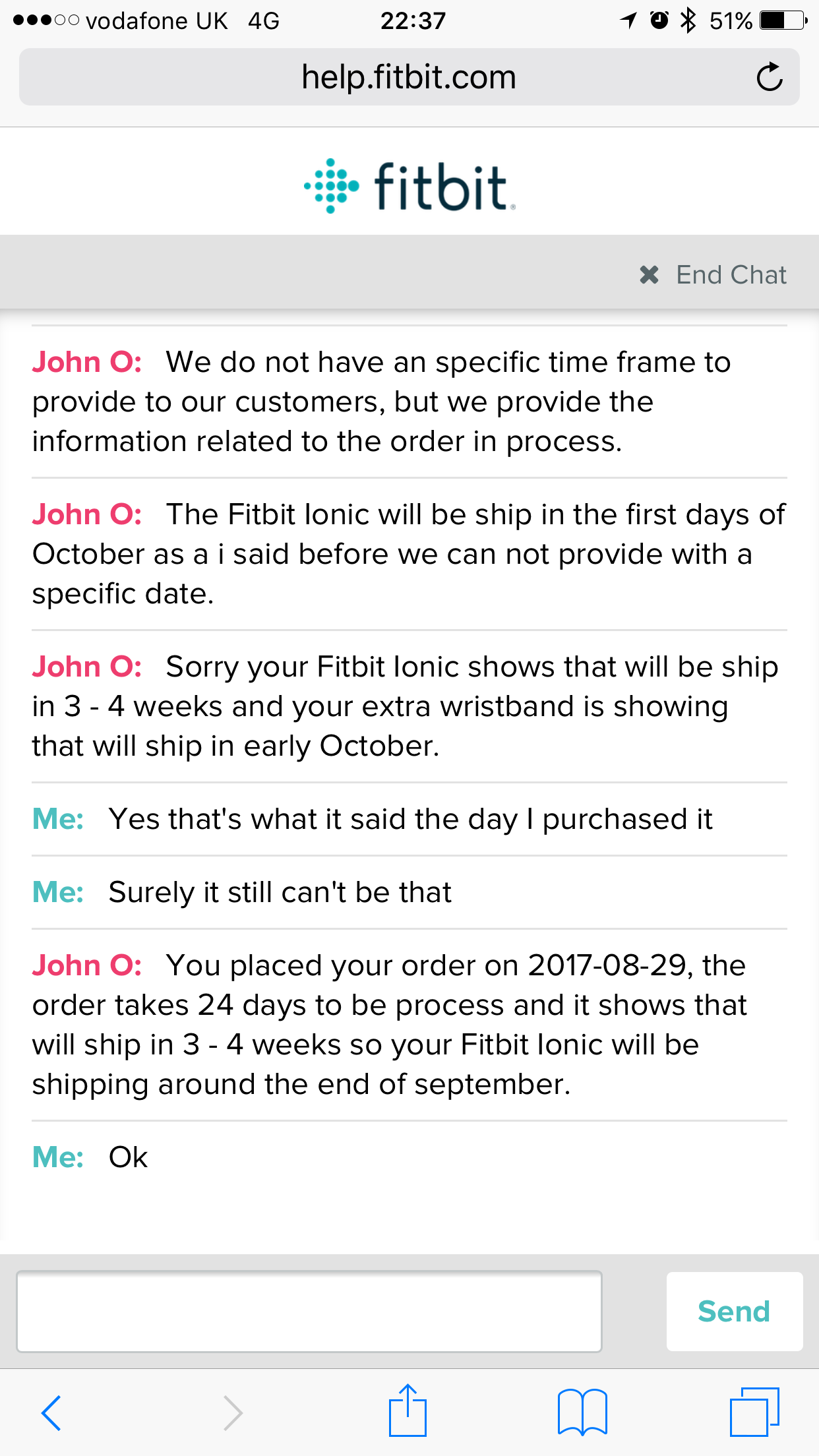 fitbit help chat uk