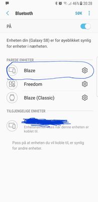 Blaze Bluetooth connection