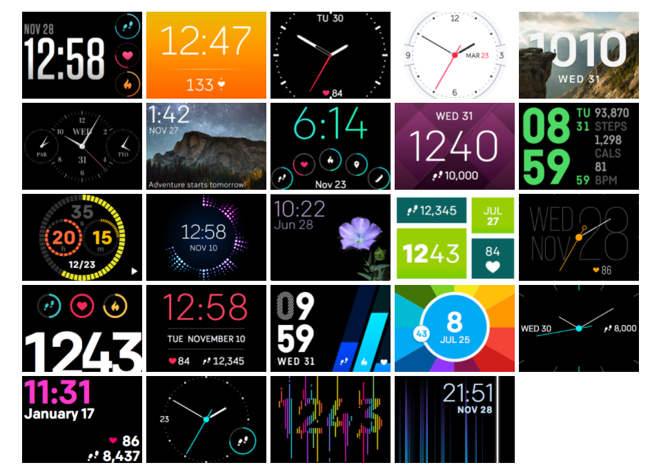 new fitbit clock faces