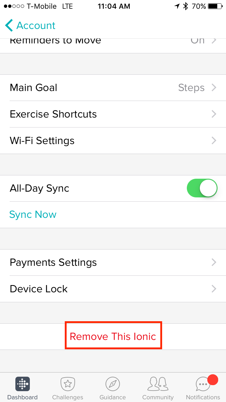 sync fitbit ionic to iphone