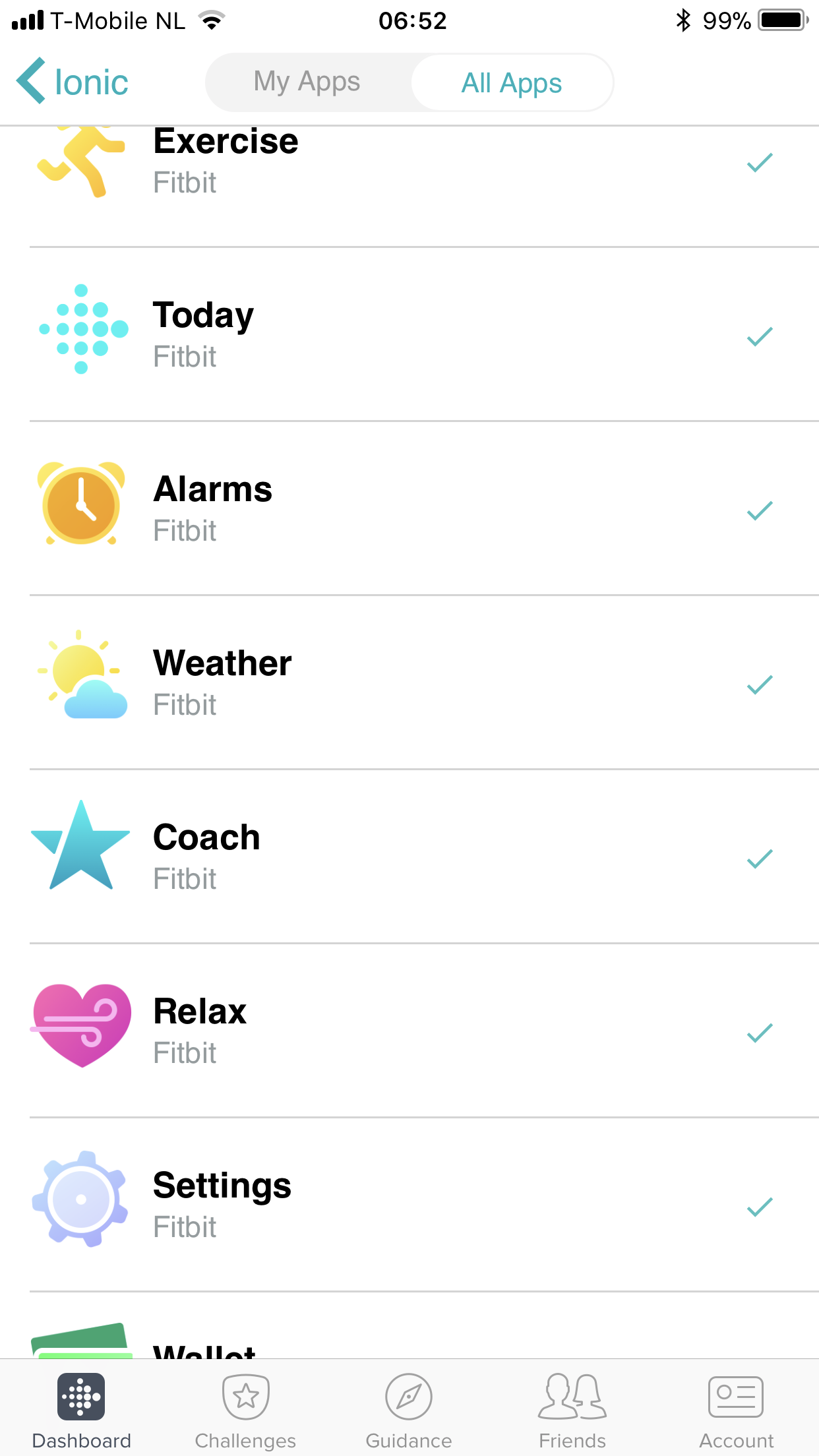 fitbit mobile app to set up weather