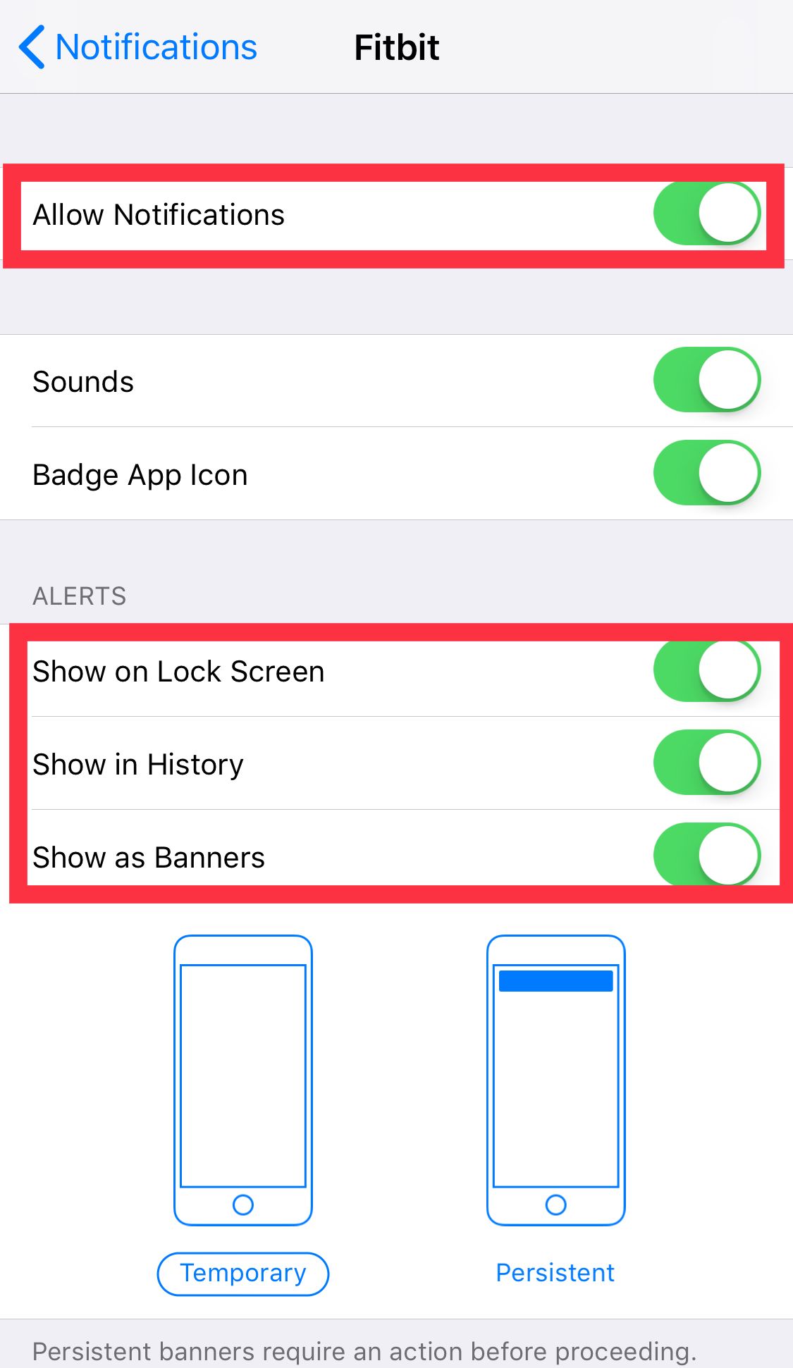 receive Notifications iOS 11.0.3 