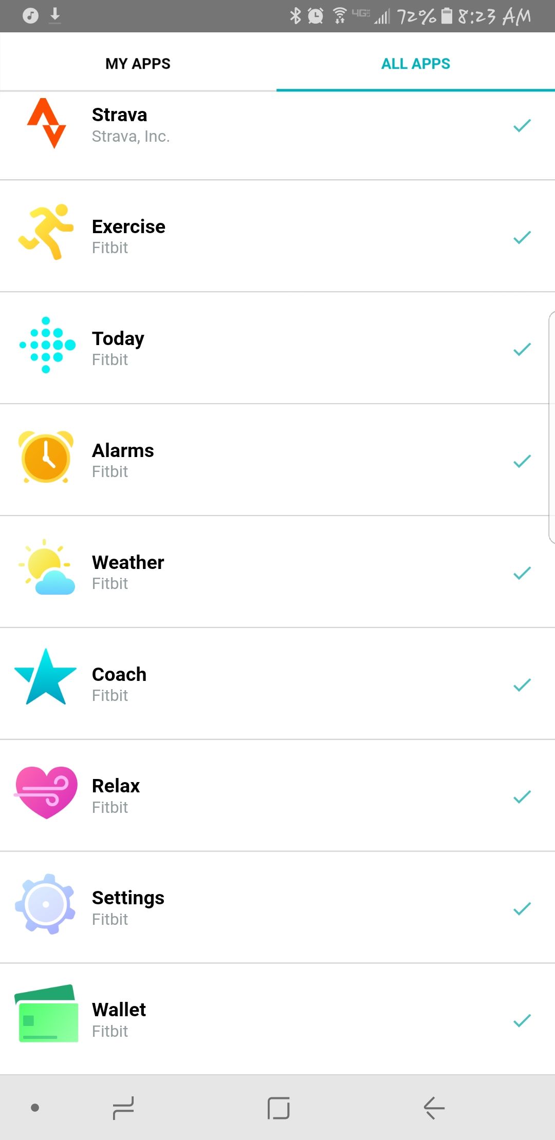 pandora settings in fitbit mobile app