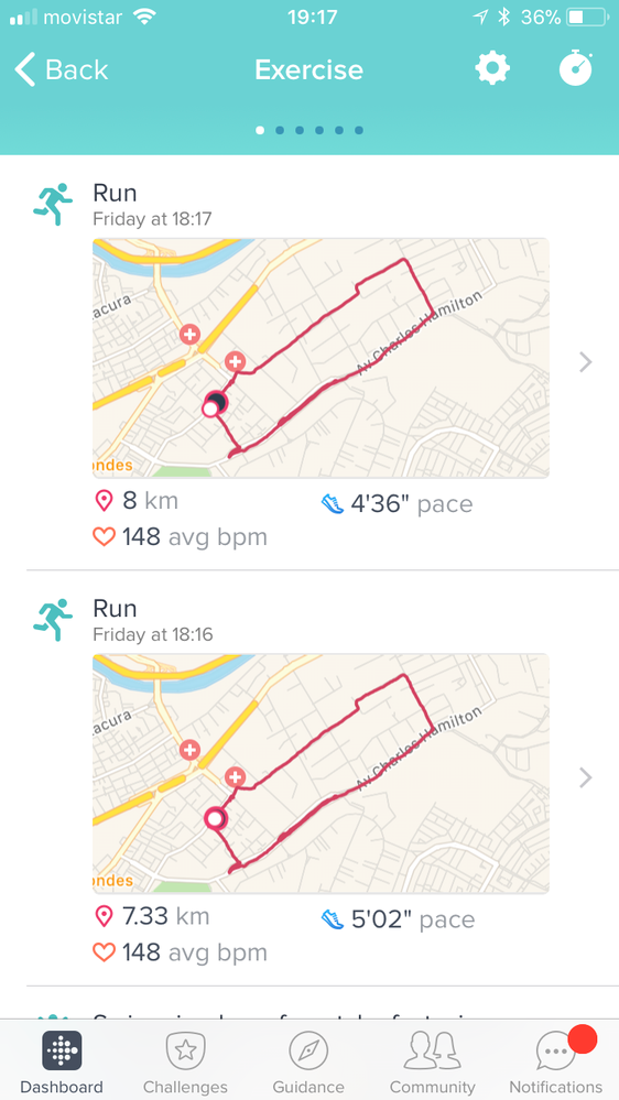 Upper image is Connected GPS, lower is direct track with IPhone