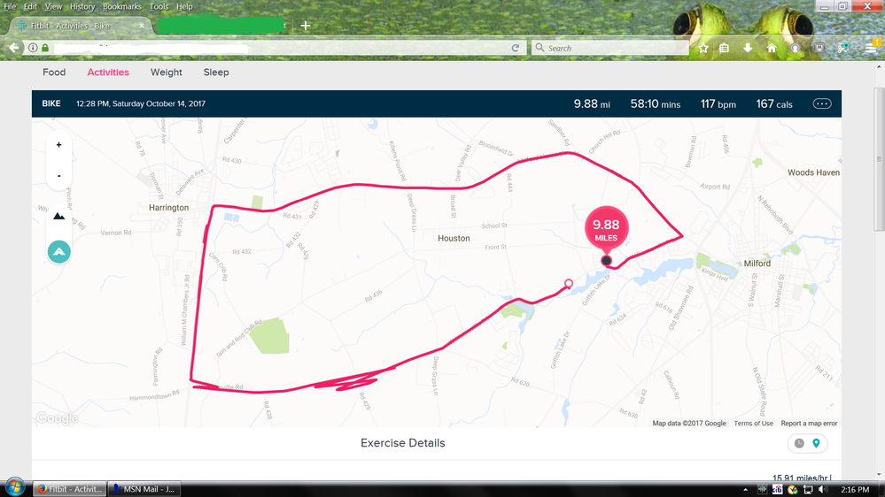 fitbit bike computer