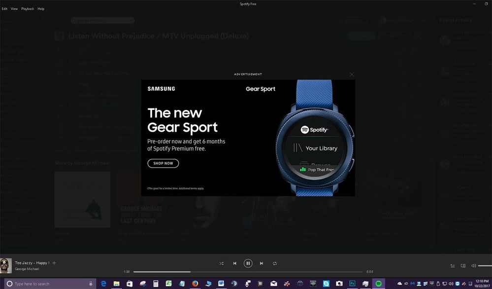 Samsung gear sport on sale spotify not working