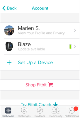 sync with fitbit