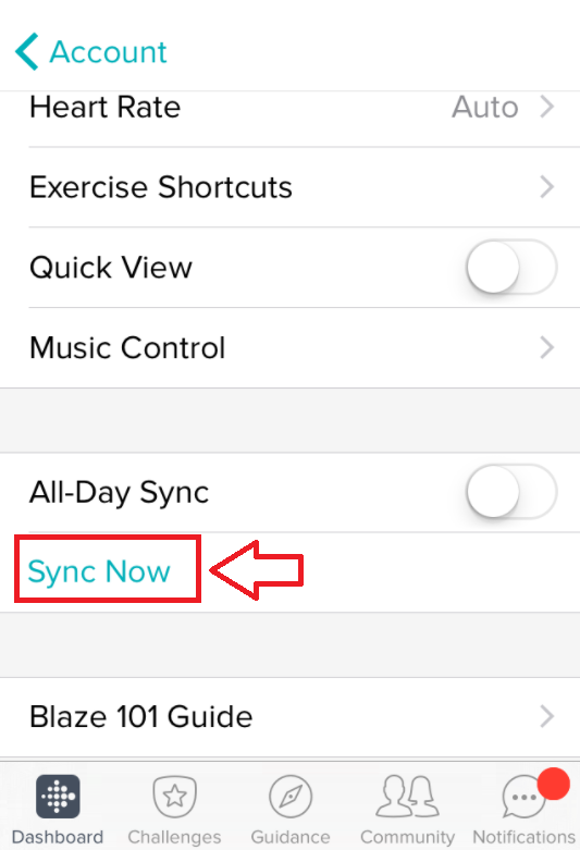 sync fitbit with app