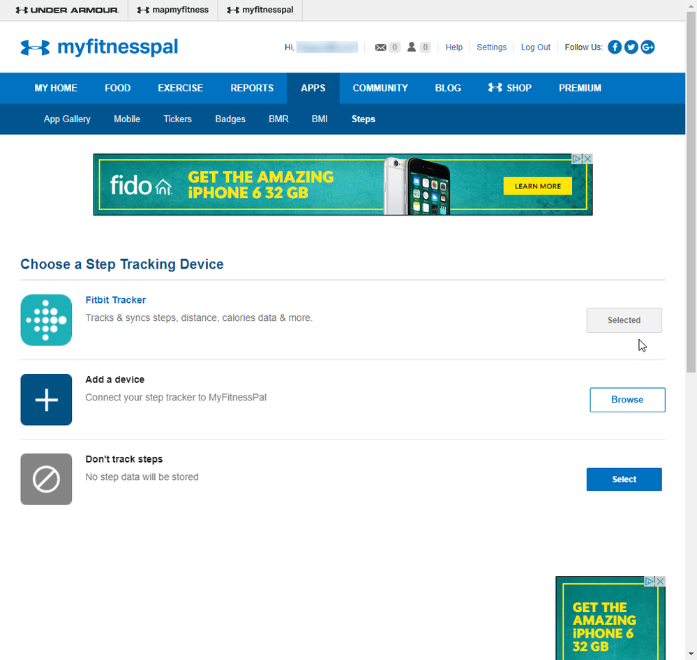 add myfitnesspal to fitbit