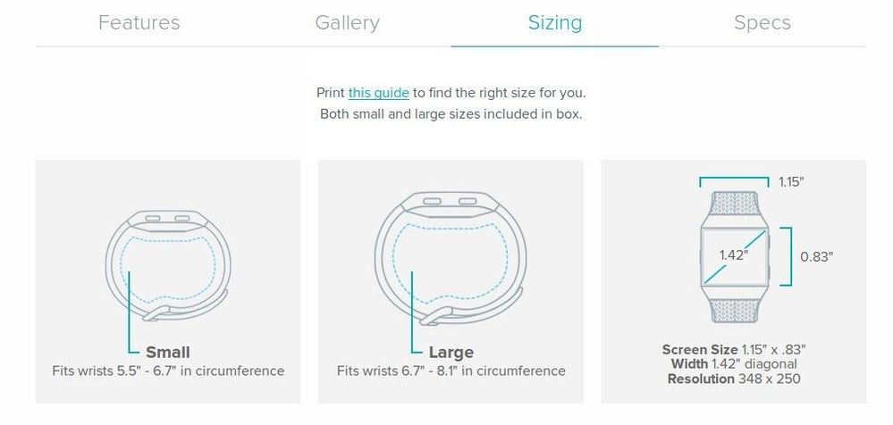 fitbit charge 2 dimensions mm