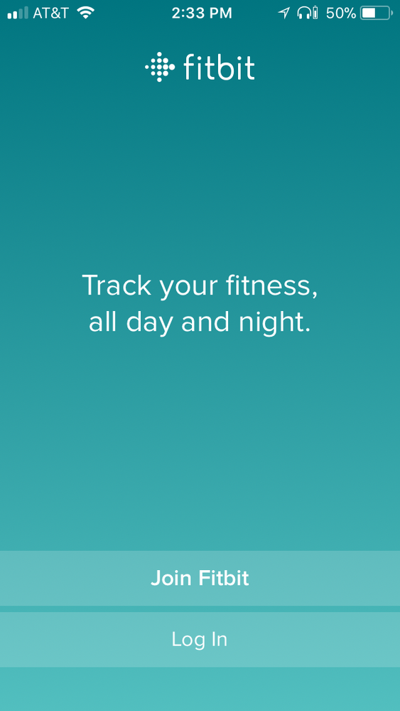 fitbit login screen