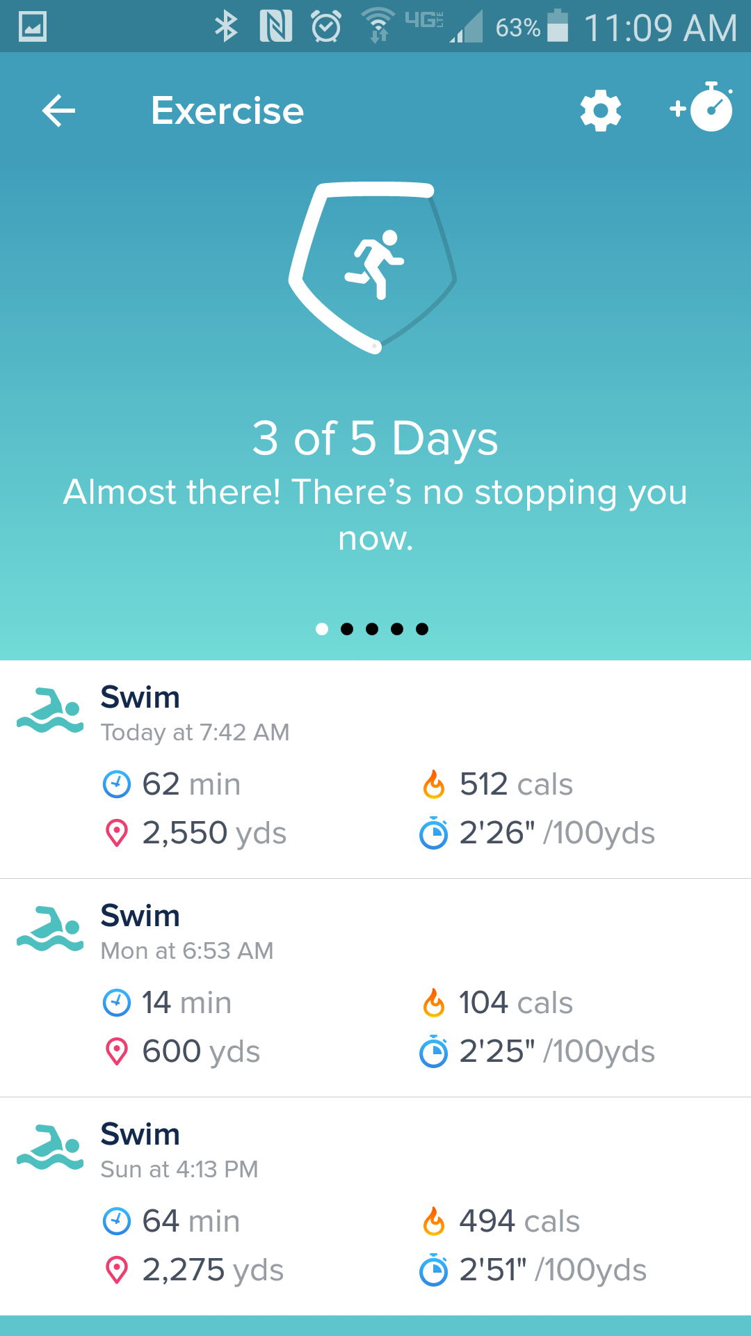 fitbit ionic swimming