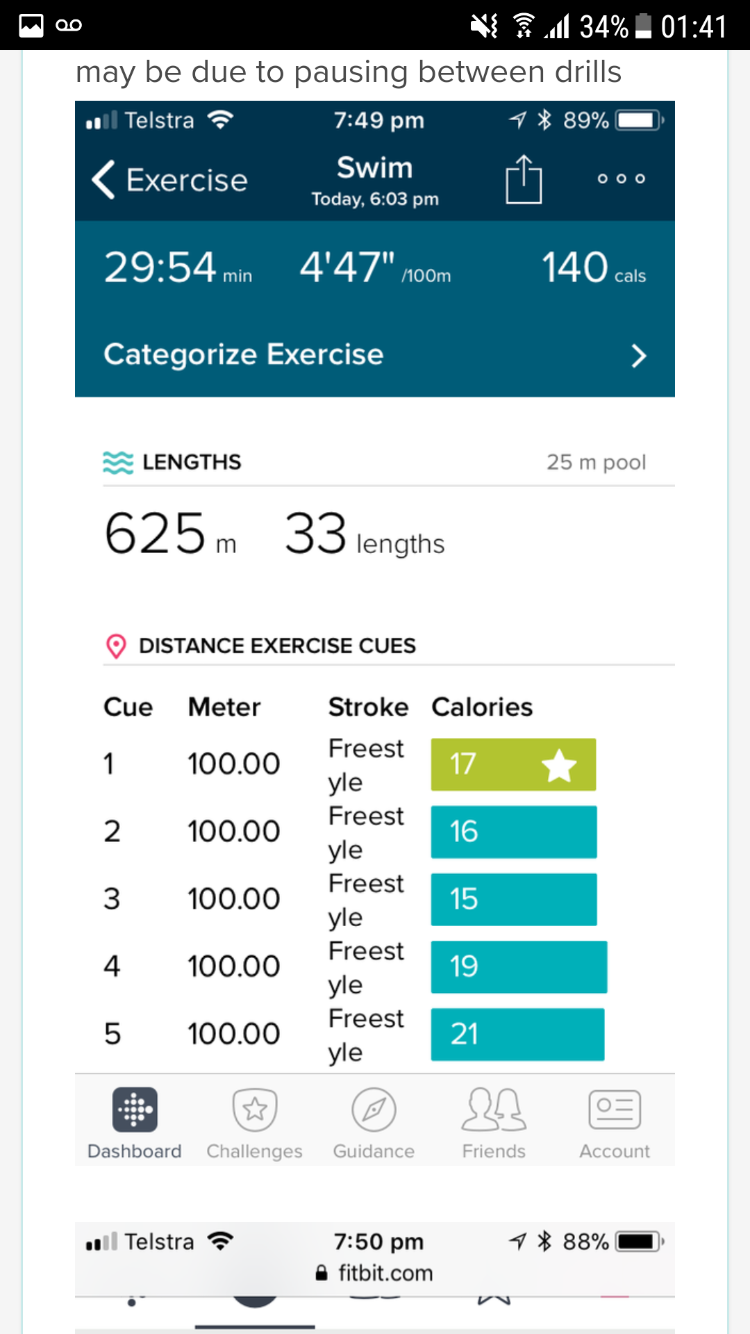 swim tracking fitbit