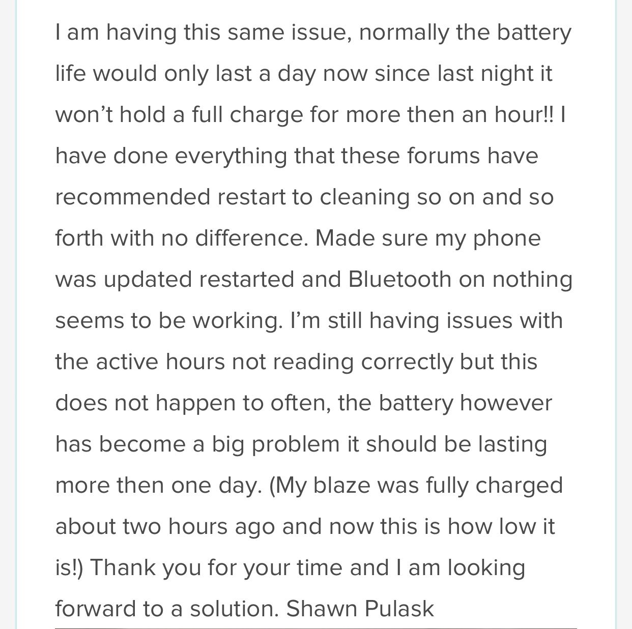 Blaze not holding charge - Fitbit Community