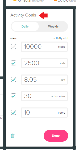 how to set step goal on fitbit charge 3