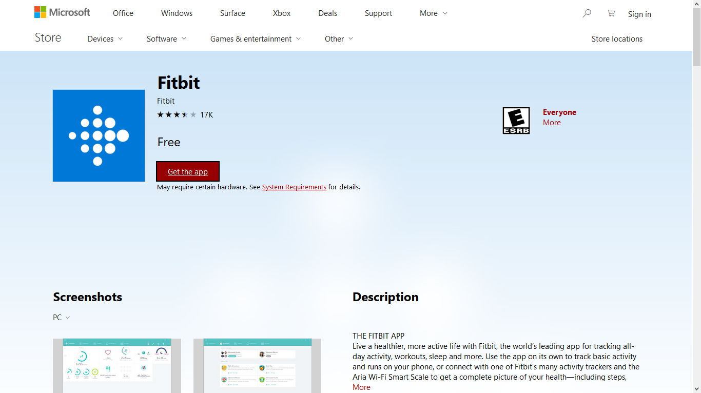 fitbit app pc windows 10