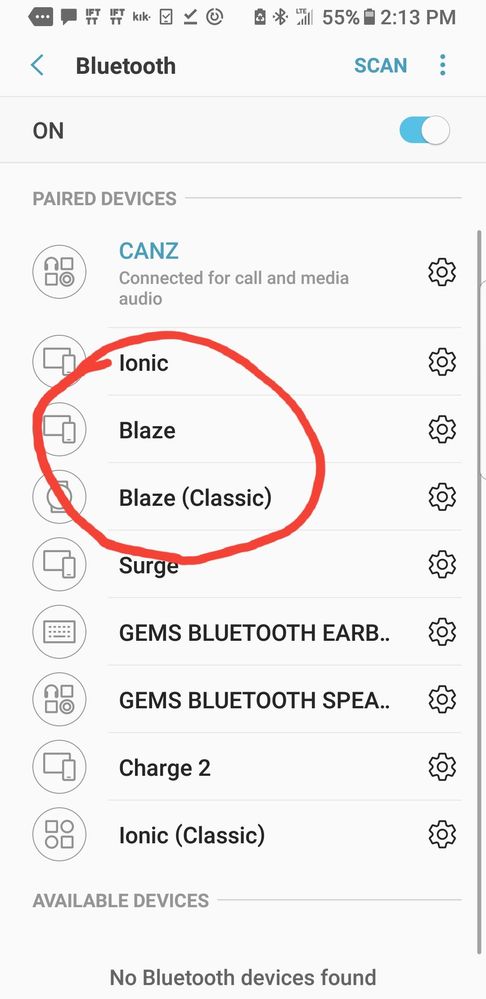 fitbit blaze bluetooth classic