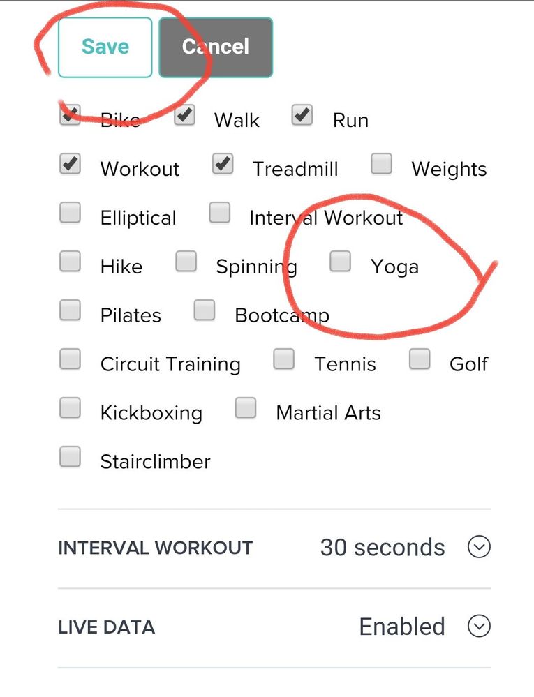 Solved Track Yoga classes Fitbit Community