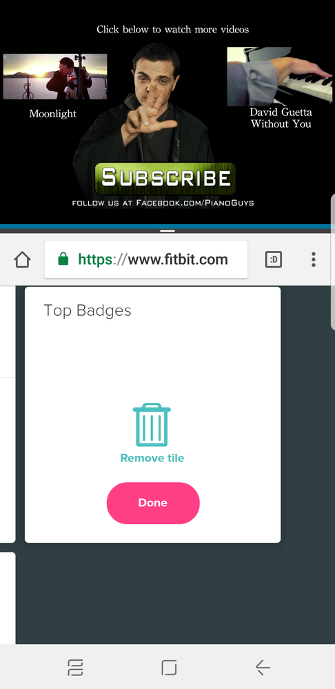 Tap the garbage can