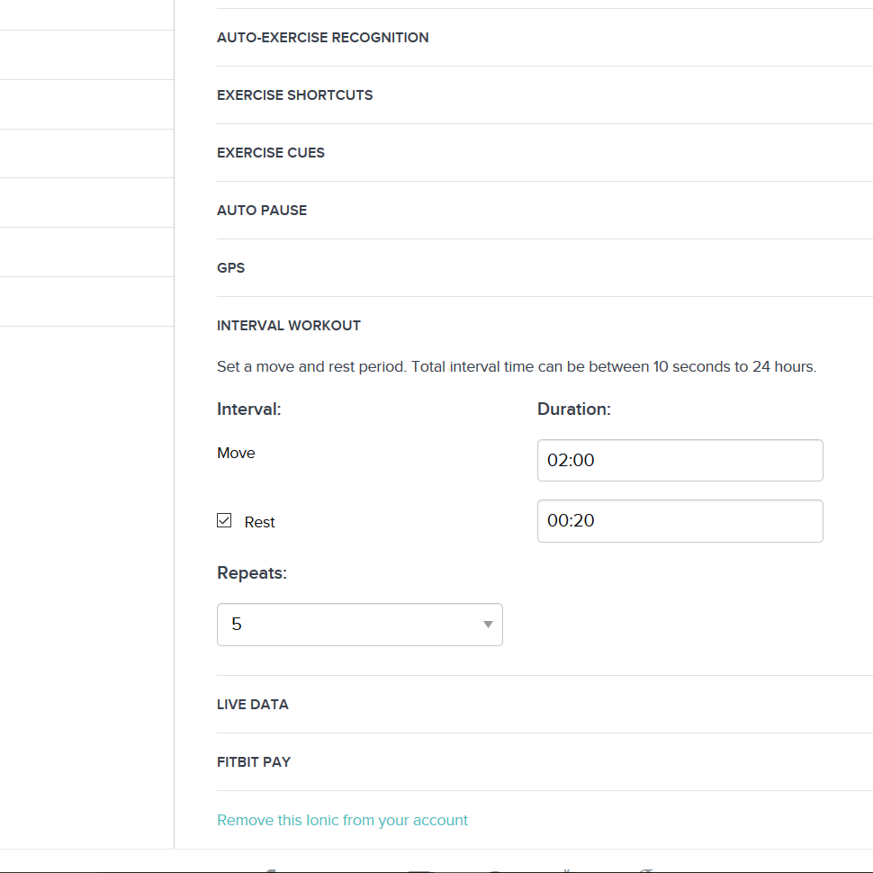 Fitbit ionic interval cheap timer