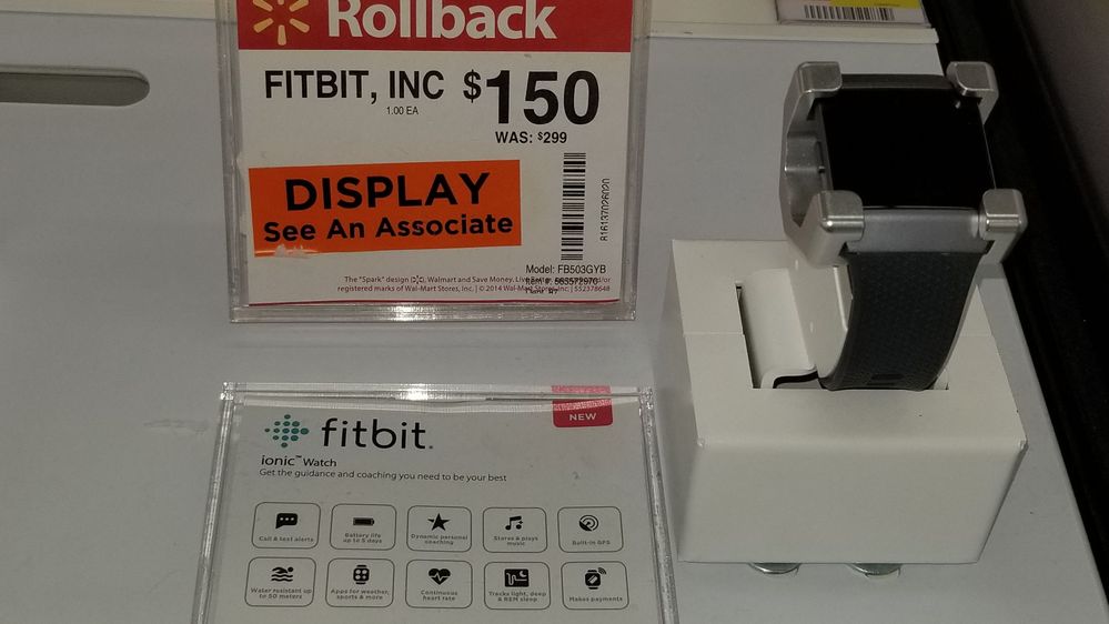 The ionic display unit is at half price. Still has enough juice to display the low battery level