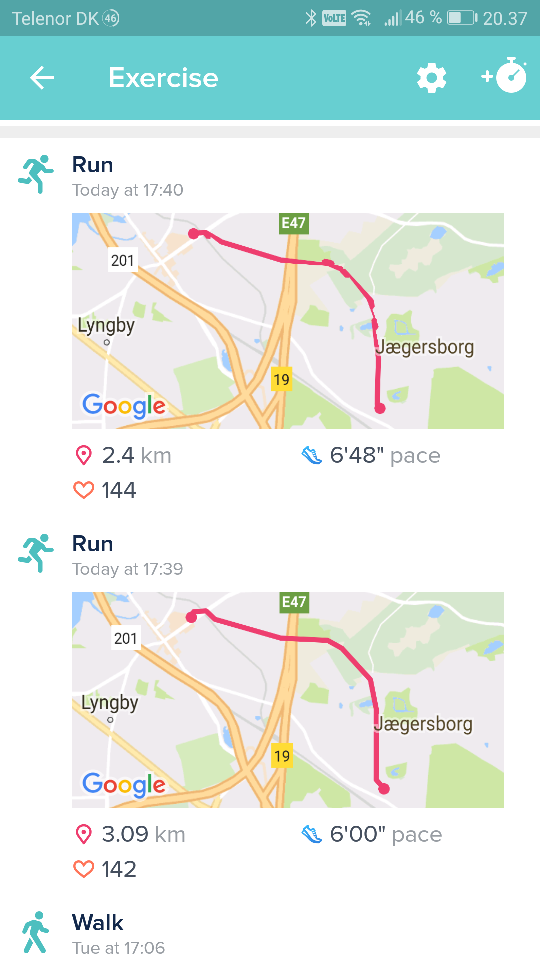 Fitbit track running route online