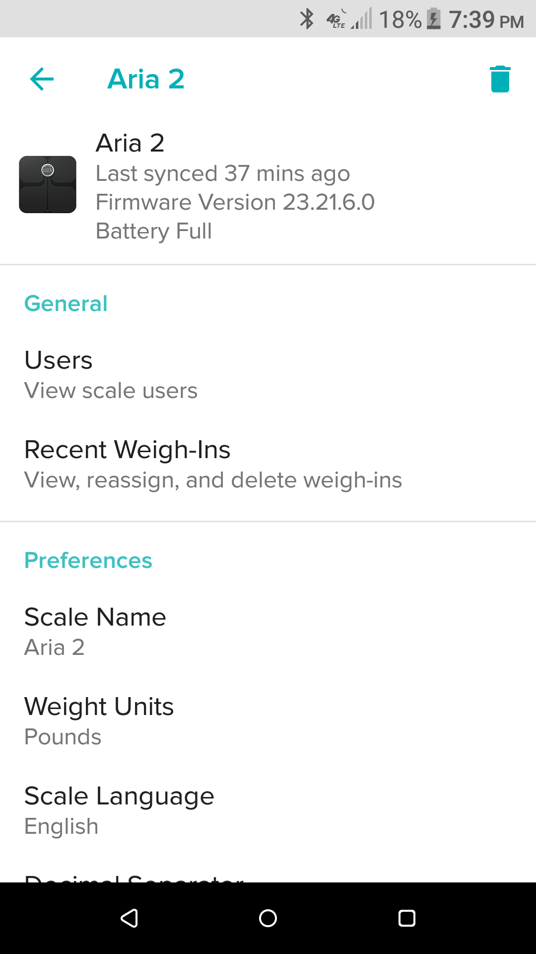 fitbit aria scale firmware update