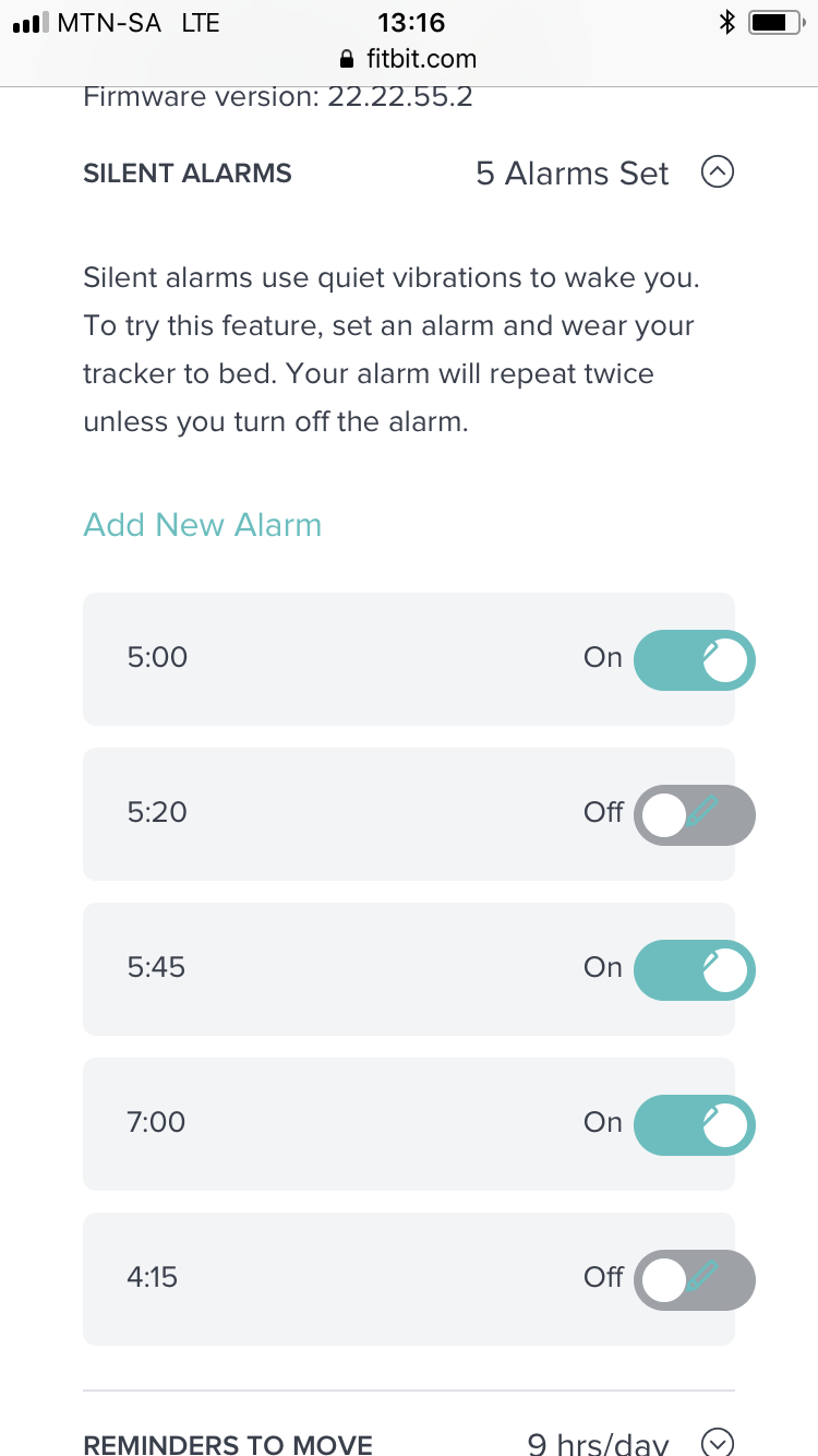 how to set alarm in fitbit charge 3