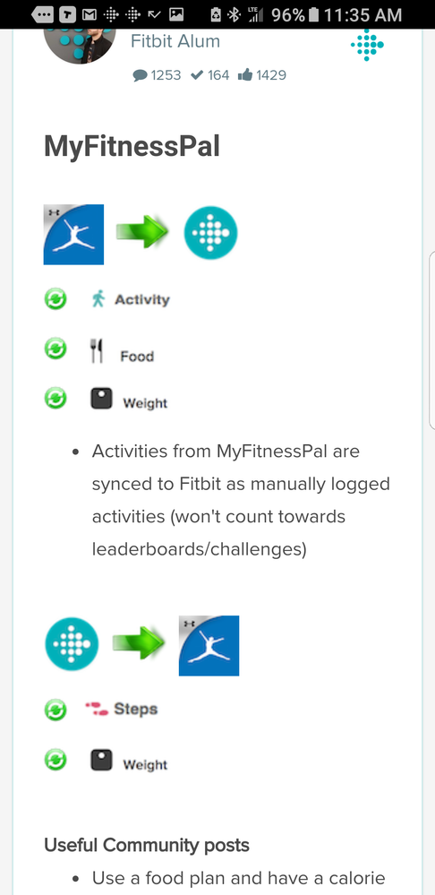 connect fitbit to myfitnesspal iphone