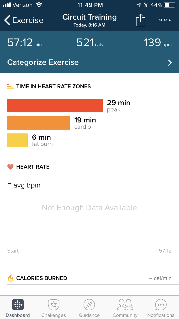 on screen workouts fitbit