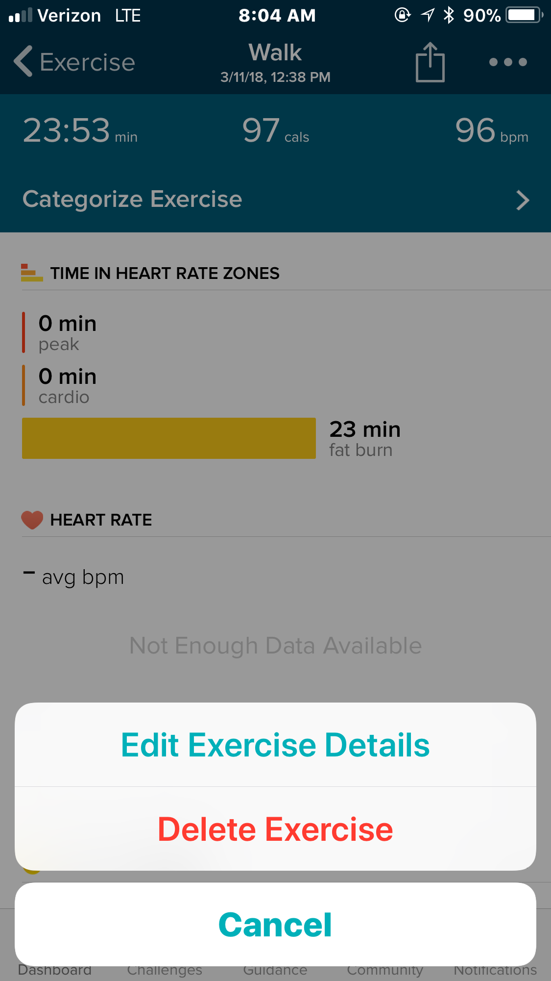 fitbit not logging exercise