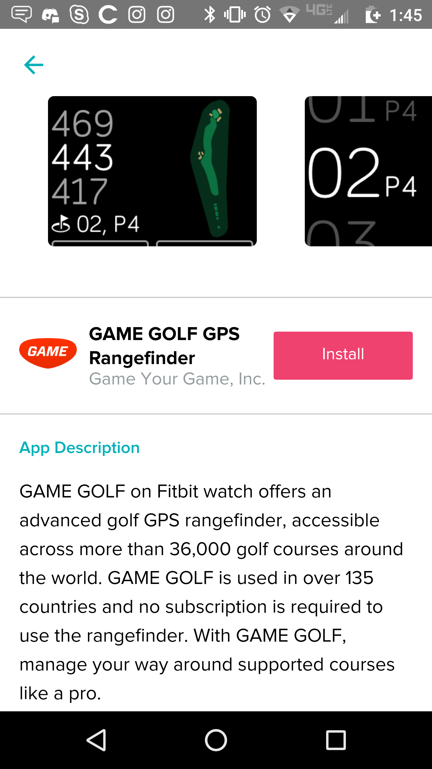 golf app for fitbit charge 3