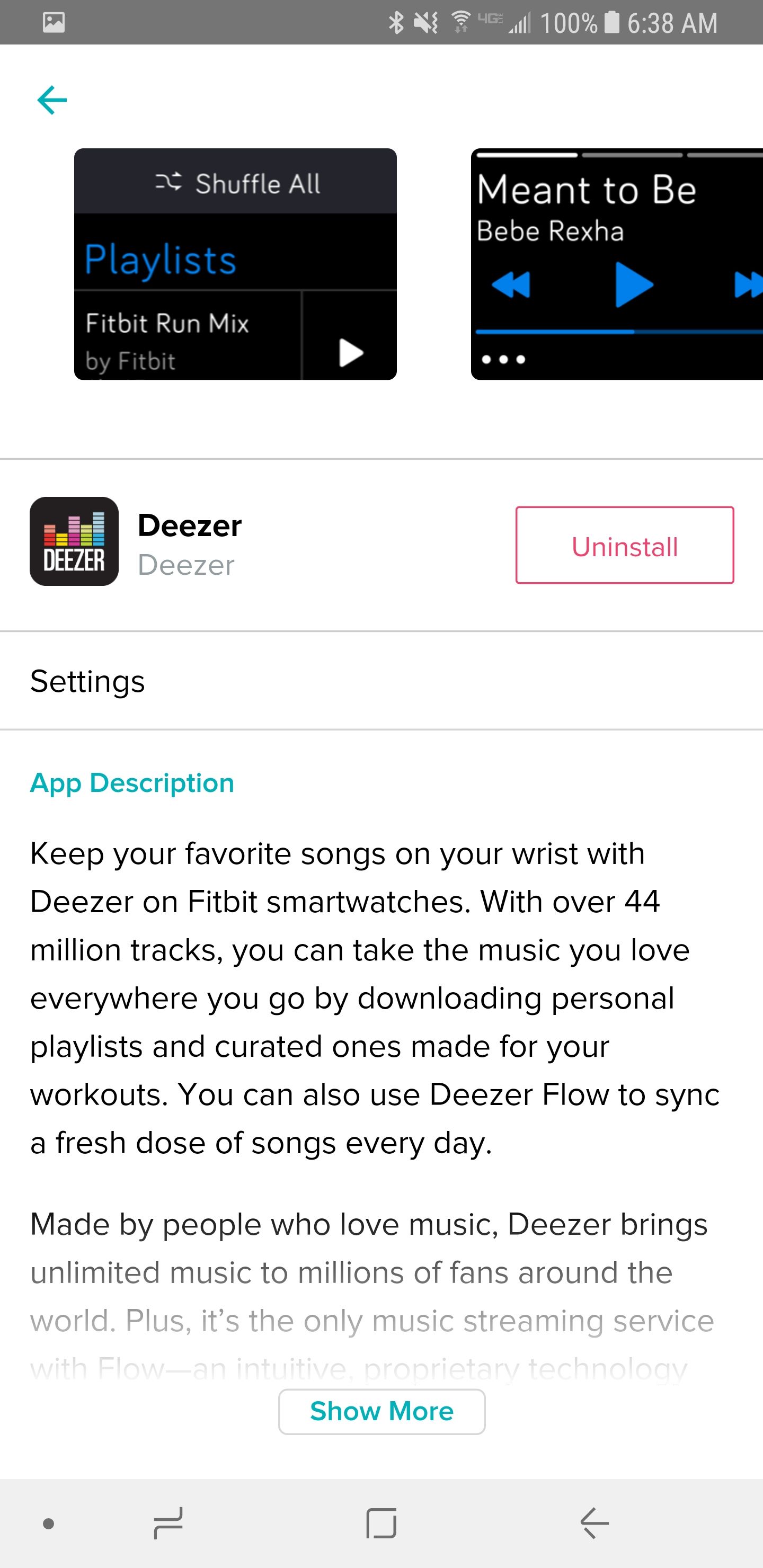 Fitbit Deezer App