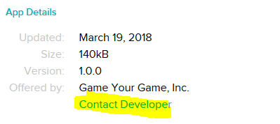 Contact Developer