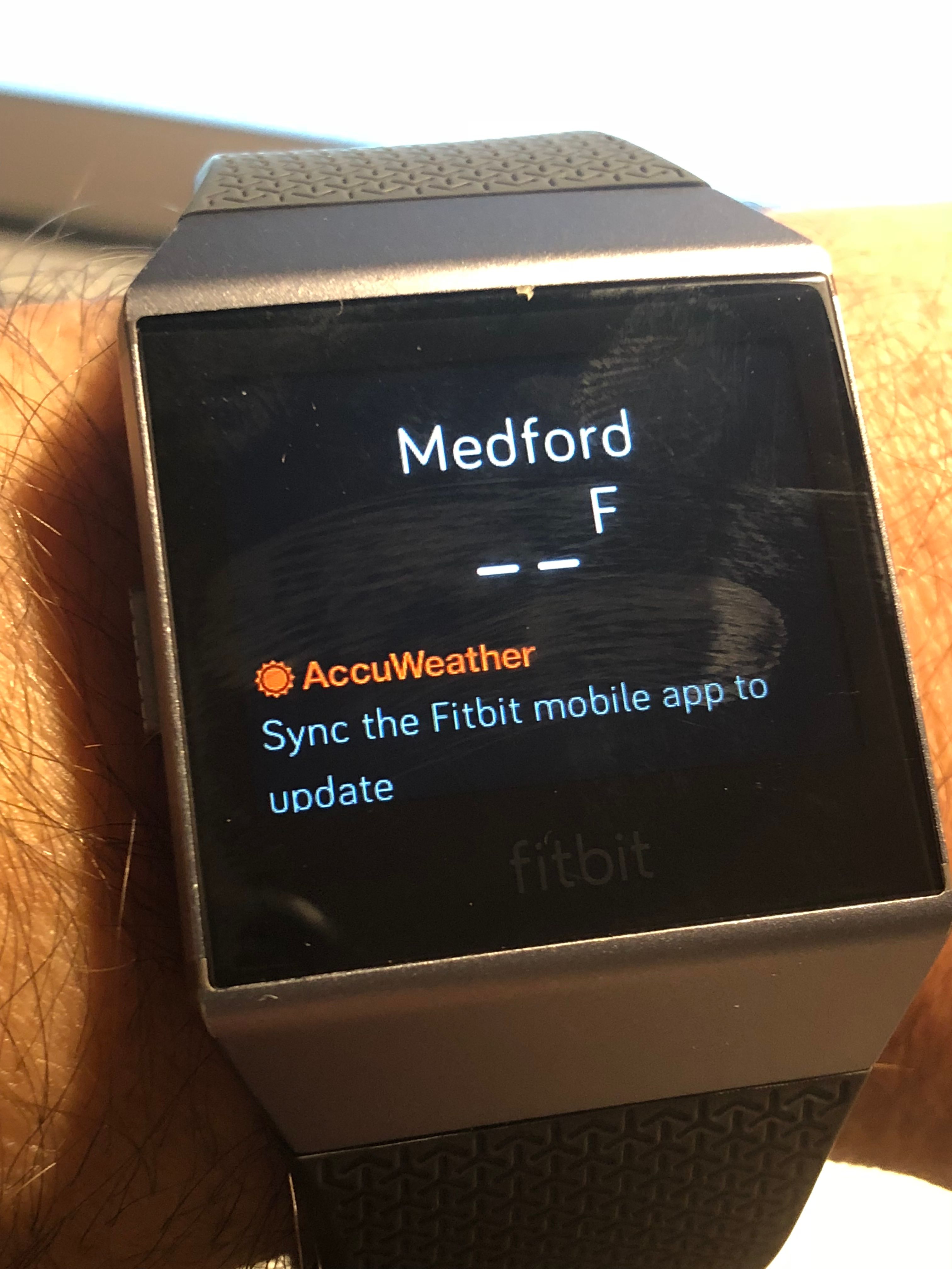 fitbit mobile app to set up weather