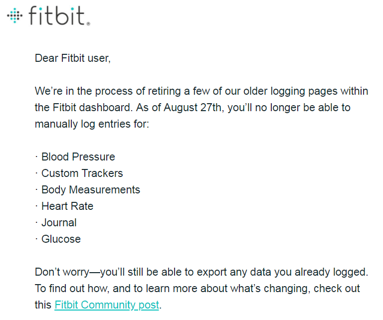 Solved Where can I track my measurements? Fitbit Community