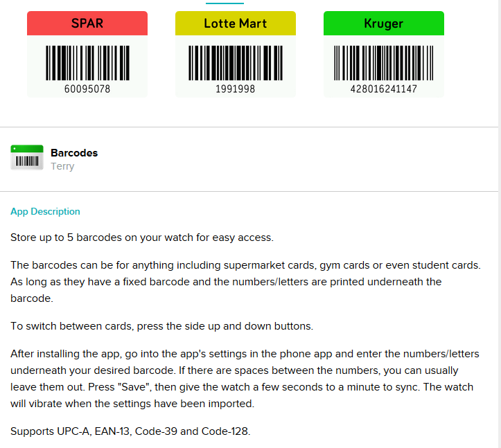 Barcodes