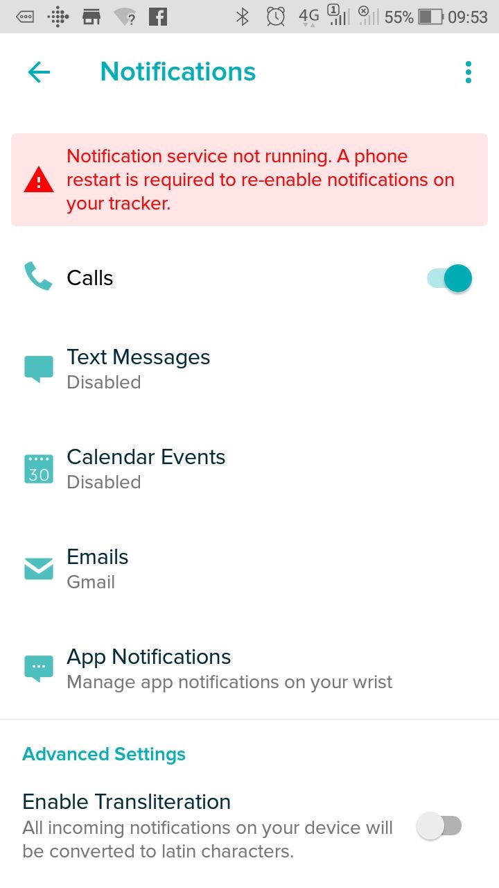 fitbit blaze notifications not working android