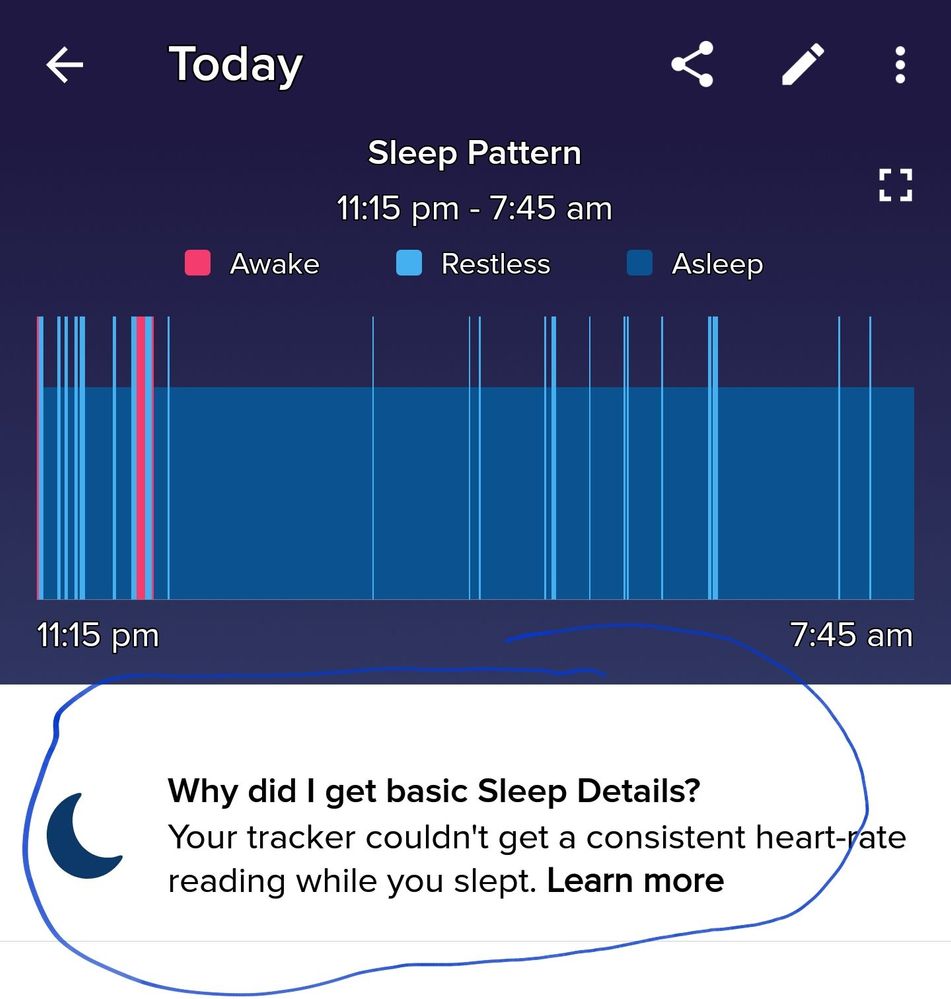 fitbit stopped tracking sleep