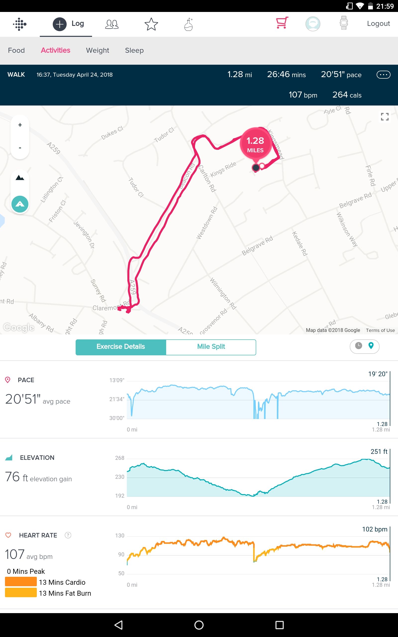 Fitbit track cheap running route